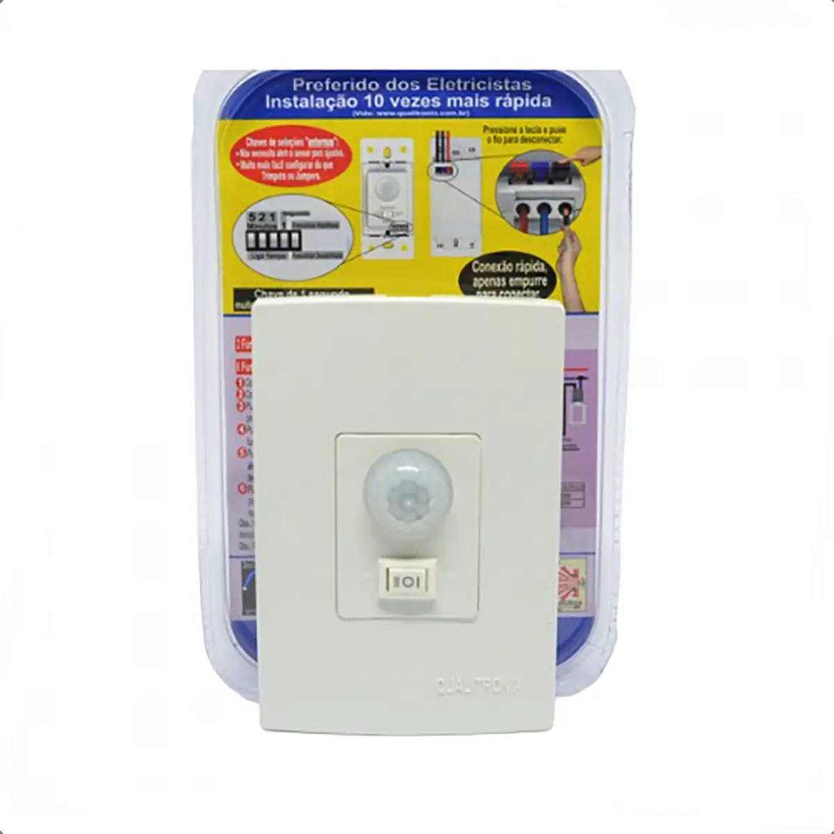 Sensor De Presença De Parede Com Interruptor Qi6m