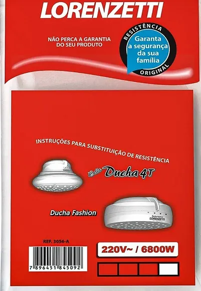 Resistência Ducha Fashion 220v Bella Ducha/4t Lorenzetti 6800w